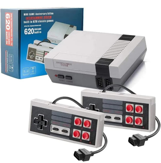 Mini Consola de Videojuegos Retro – 620 Juegos Clásicos Integrados Sistema de Entretenimiento con Salida AV | 2 Mandos Incluidos |