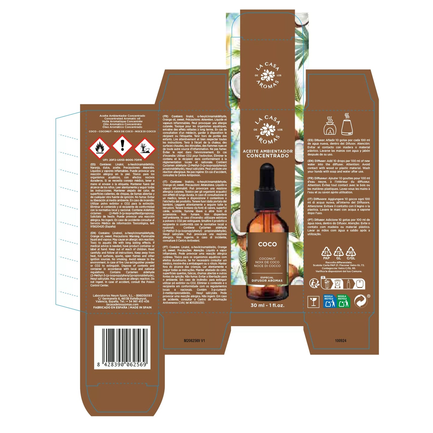 Aceite Aromático Concentrado Hidrosoluble Coco 30ml