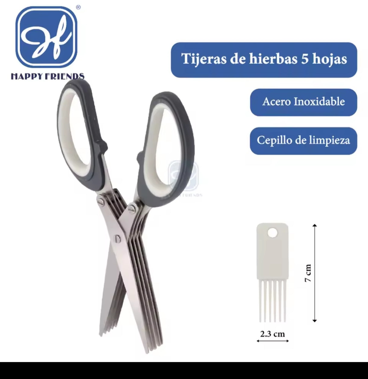 Tijeras 5 filos Cocina Inoxidable  18 Cm