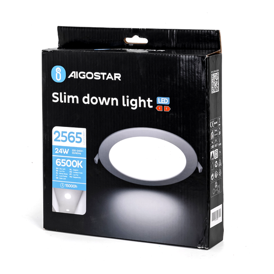 Downlight E6 LED ultrafino redondo 24W luz blanca