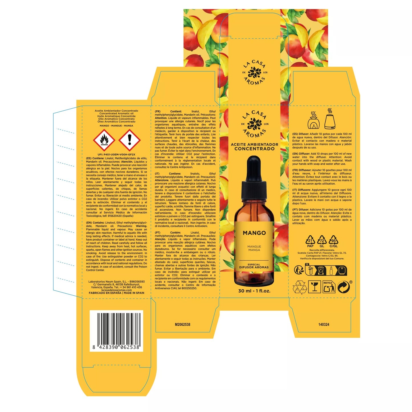 Aceite Aromático Concentrado Hidrosoluble Mango 30ml