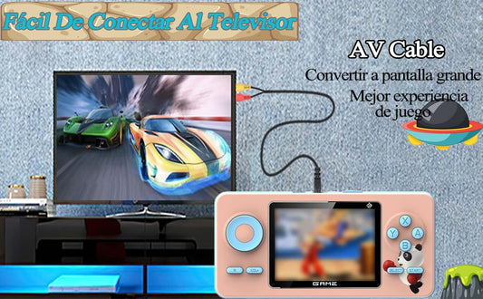 Besoner 520 Juegos Clásicos Consola de Juegos Portátil,Batería Recargable Incorporada,Onsola de Juegos Portátil de 3 Pulgadas,Máquina de Videojuegos con Cable AV,para Viajes En Casa