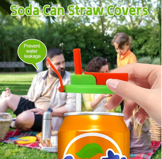 Tapas para Latas con Pajita, 1  Piezas Tapas para Latas Energéticas con Pajita, Tapas Reutilizables Para Latas Energéticas, Tapas Portátiles Para Latas de Bebidas