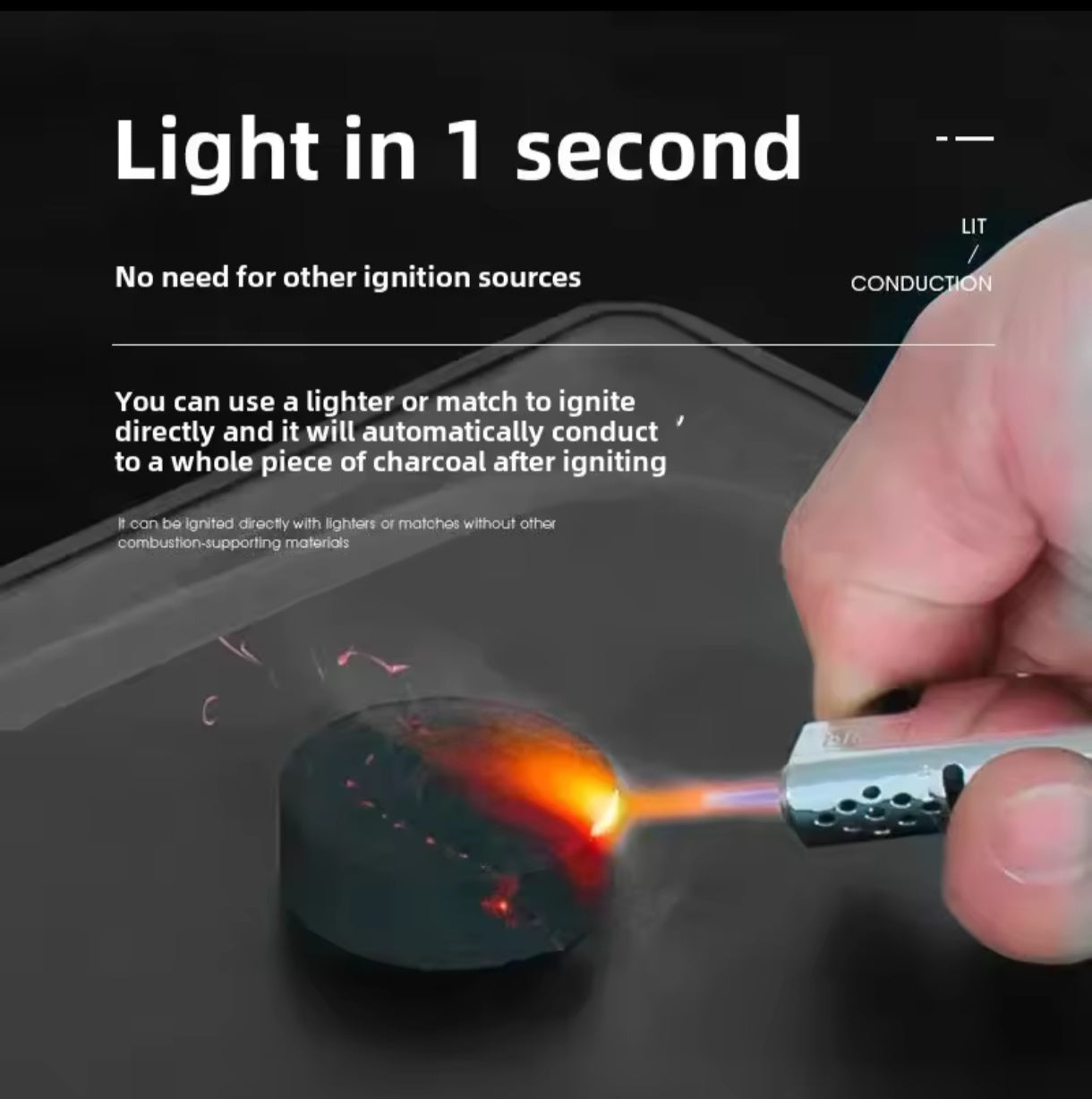 Carbón de encendido rápido