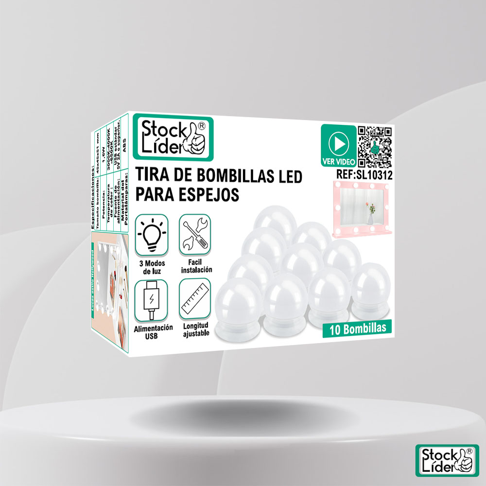 Tira de bombillas LED para espejo
