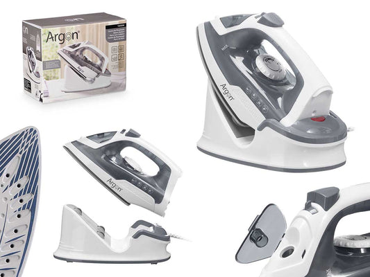 PLANCHA INALAMBRICA CON BASE GRIS CERAMICO 1600W