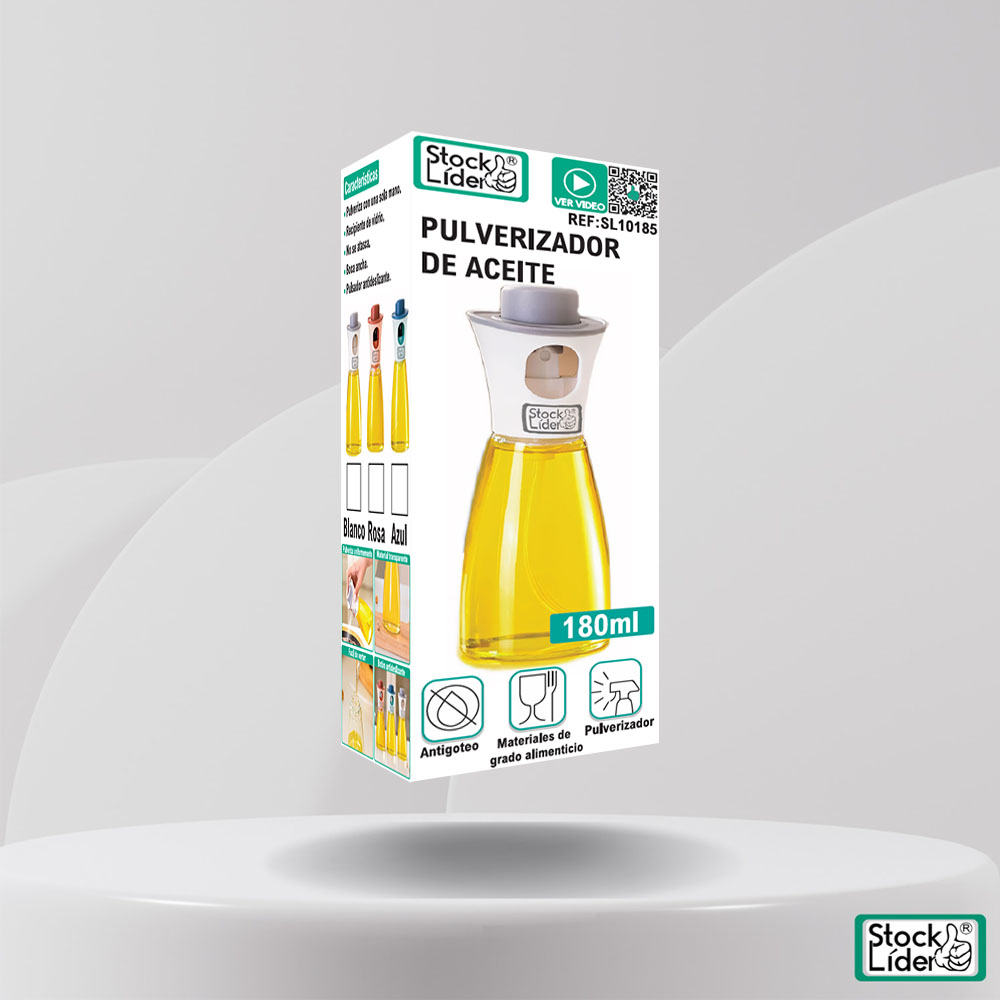 Pulverizador de aceite 180ml
*Precio disponible sólo para usuarios registrados* (sin IVA)
Colores: Rosa, azul y blanco EAN: 8435737101850 Peso: 0,210kg Medidas: 18,7cm altura x 6,8cm largo x 7cm ancho Stock: Disponible