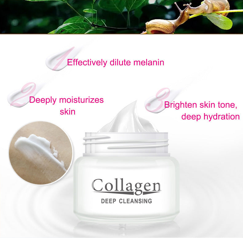 80 g de colágeno de caracol para crema facial hidratante de la piel antienvejecimiento blanqueador película protectora sábana facial cuidado de la piel
