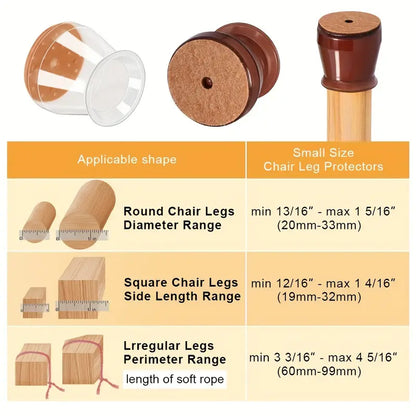 4 Protectores de Patas para Sillas, Cubiertos Fieltro