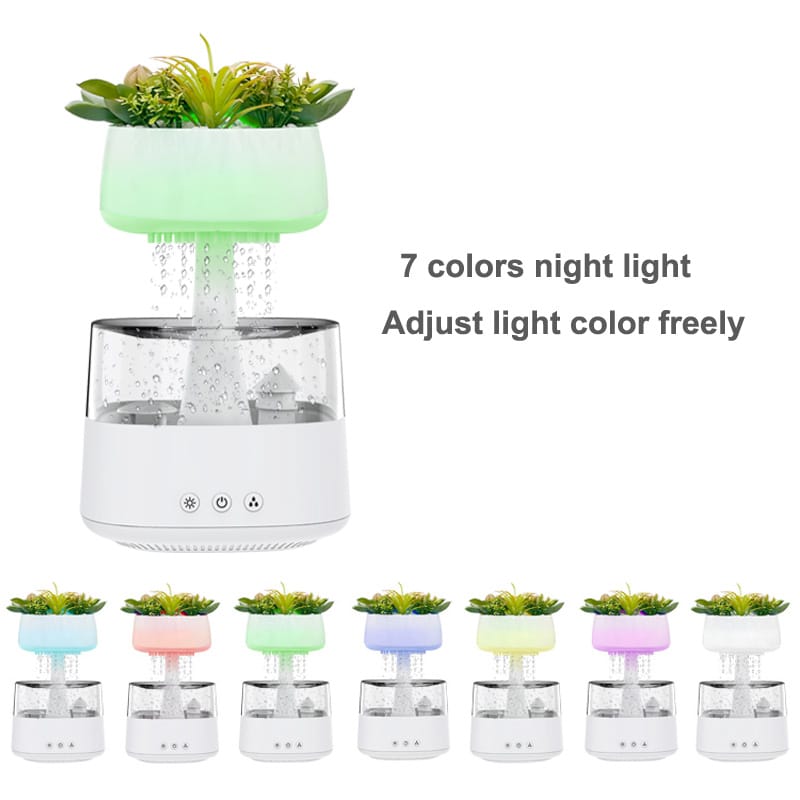 Humidificador Nube De Lluvia Con Bluetooth Usb Luces Control