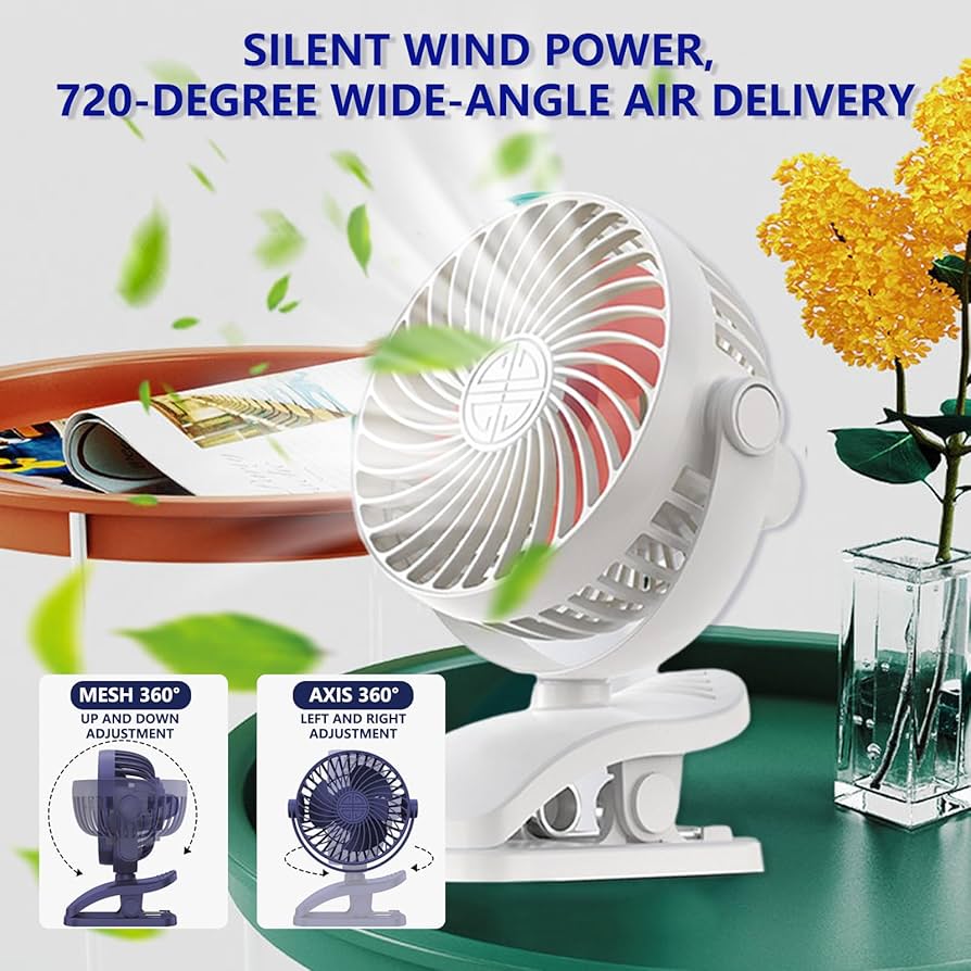 Ventilador De Escritorio Usb Recargable 2 Velocidades