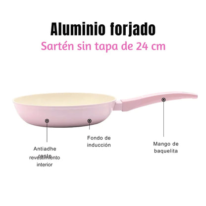 Royal swiss Batería de Cocina Rosa de 10 Piezas