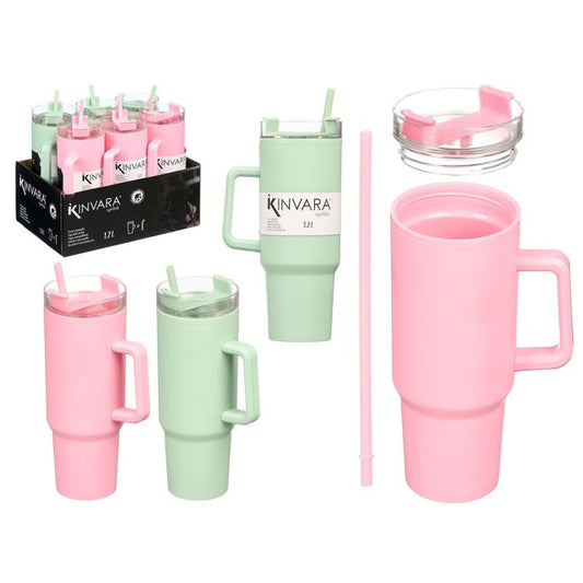 TAZA TERMO KINVARA 1.2L ROSA O MENTA C/
