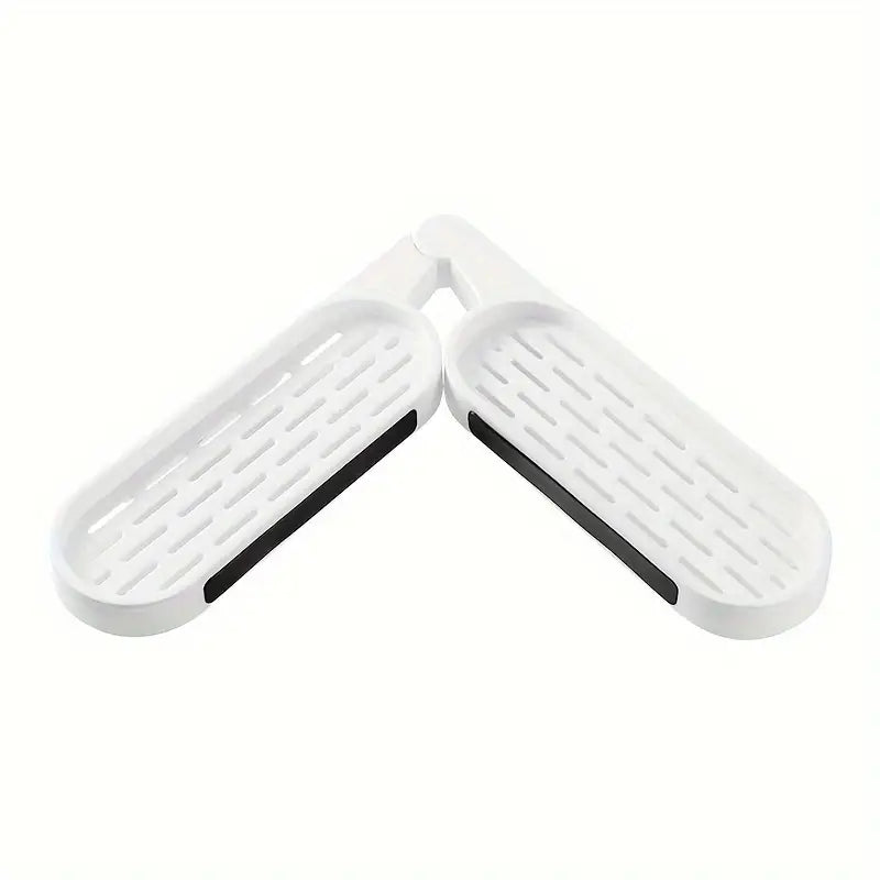 2pcs Estantes de Esquina Negros para Baño - Sin Taladro, Estantes de Almacenamiento Rotativo