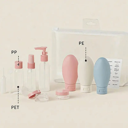 Juego de 11 botellas de viaje