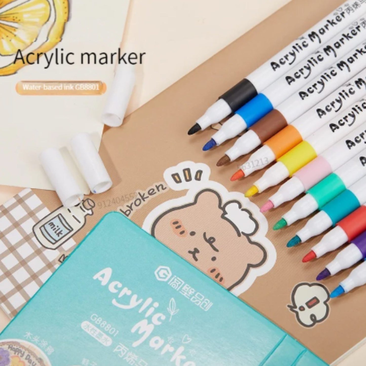 Rotuladores acrílicos multisuperficie 12pcs