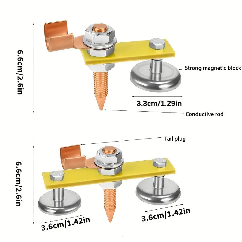 1pc Soporte Magnético de Soldadura Mejorado, Pinza de Succión Fuerte con Cabeza Magnética,