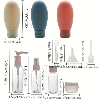 Juego de 11 botellas de viaje