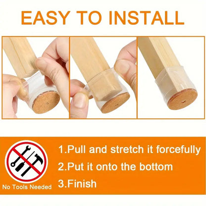 4 Protectores de Patas para Sillas, Cubiertos Fieltro