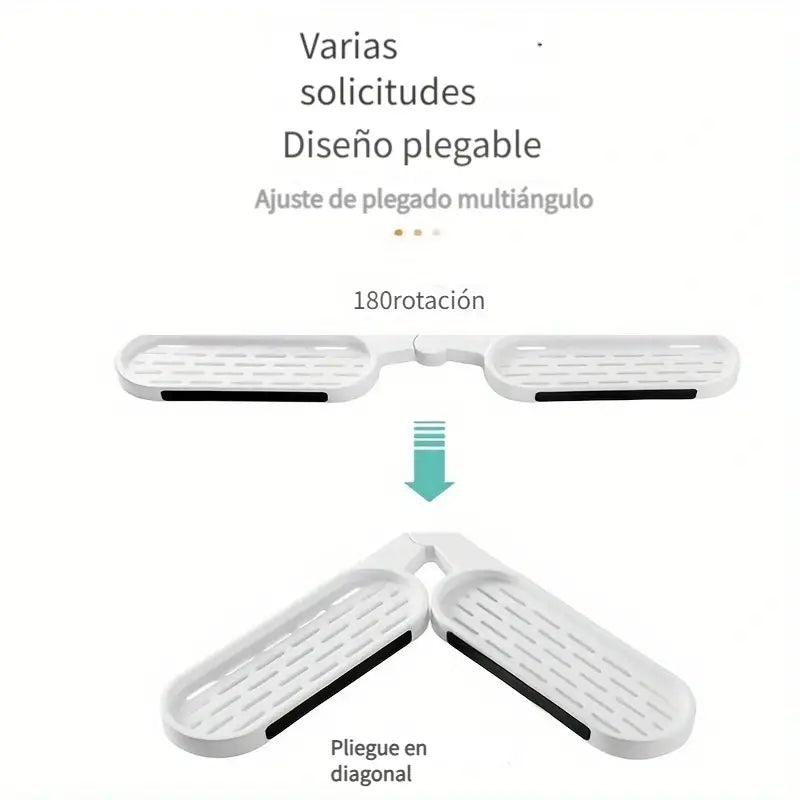 2pcs Estantes de Esquina Negros para Baño - Sin Taladro, Estantes de Almacenamiento Rotativo