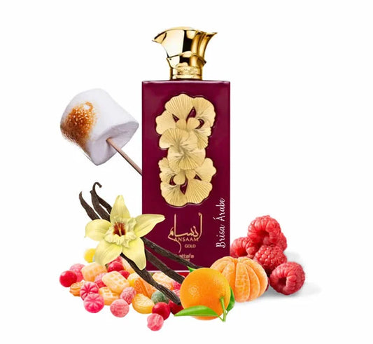Ansaam gold Perfume delicioso y elegante que tiene la particularidad de oler a una nota que no está declarada, el malvavisco (nubes de chuches). Es dulce y afrutado.

Este perfume es del estilo Oriana.

Tamaño: 100ml.