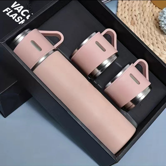 SET TERMO TAZA DE CAFÉFrasco de acero inoxidable de 500ML, juego de regalo botella termo de estilo de negocios de oficina, taza de aislamiento térmico de agua caliente para exteriores.
Tamaño: 24×6.5 cms