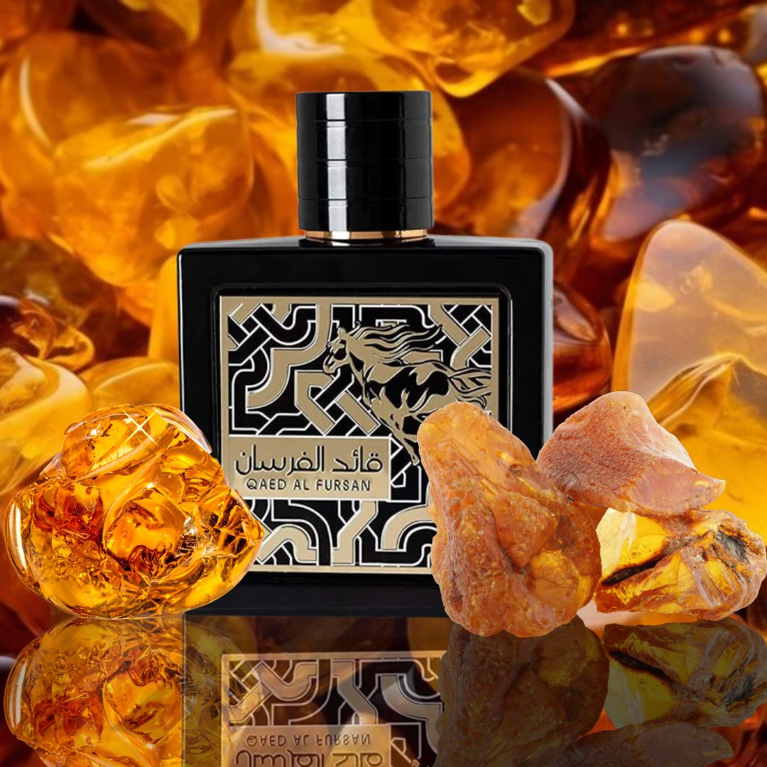 Qaed Al Fursan   100 es una fragancia de la familia olfativa Aromática para Hombres y Mujeres. Qaed Al Fursan se lanzó en 2016. Las Notas de Salida son piña y azafrán; las Notas de Corazón son jazmín y abeto balsámico; las Notas de Fondo son