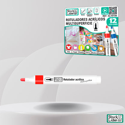 Rotuladores acrílicos multisuperficie 12pcs