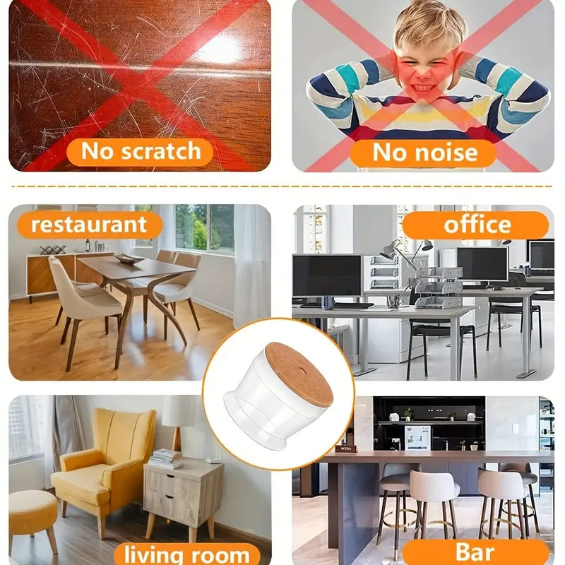 4 Protectores de Patas para Sillas, Cubiertos Fieltro