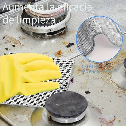 4 paños de limpieza ultrafinos con malla