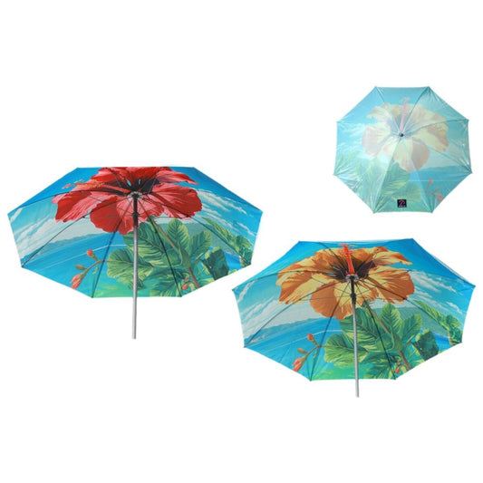 Beach parasol Ø 140 cm SPF50+ Flower