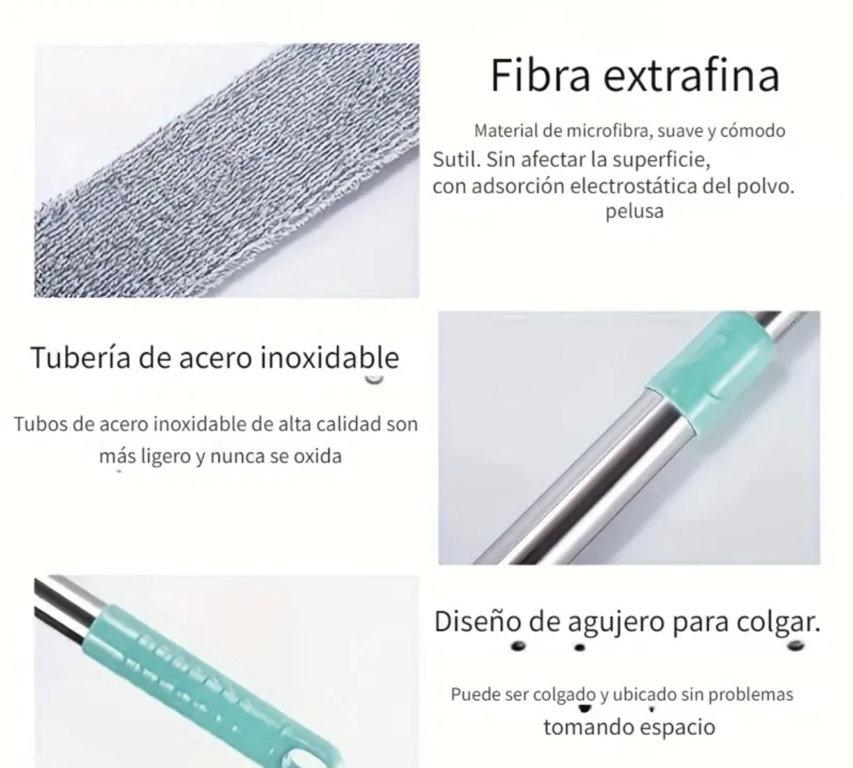 Mopa de lengüeta flexible y extensible