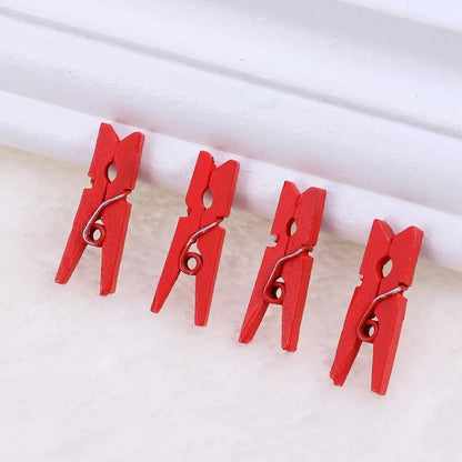 Pinzas madera roja