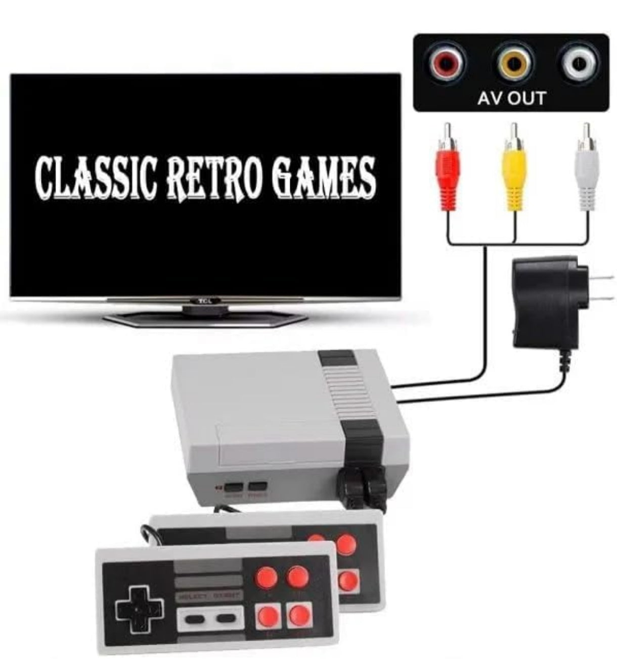 Mini Consola de Videojuegos Retro – 620 Juegos Clásicos Integrados Sistema de Entretenimiento con Salida AV | 2 Mandos Incluidos |