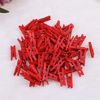 Pinzas madera roja