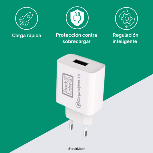 Cargador USB carga rápida 3.0A
