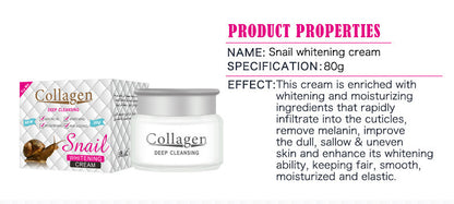 80 g de colágeno de caracol para crema facial hidratante de la piel antienvejecimiento blanqueador película protectora sábana facial cuidado de la piel