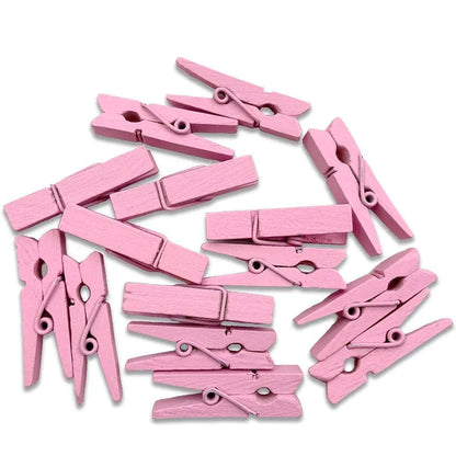 Pinzas madera rosa