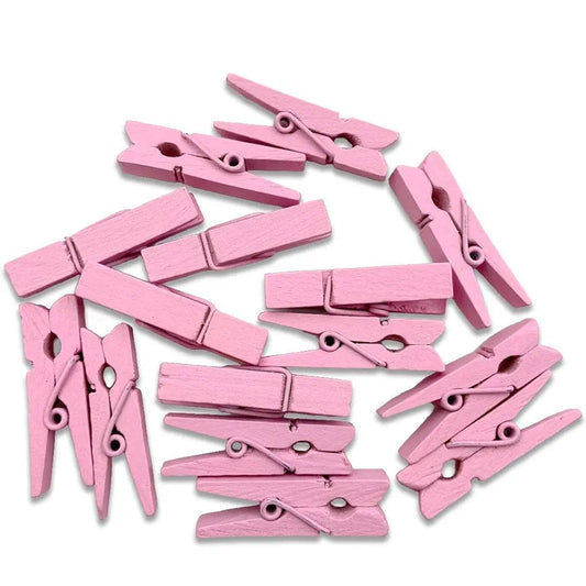 Pinzas madera rosa