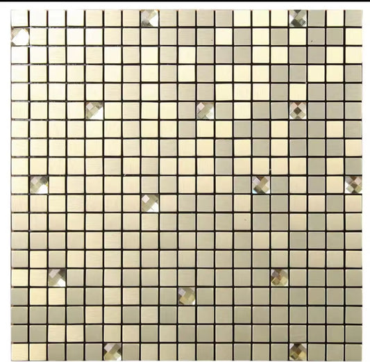 Mosaico de vidrio para interior cocina baño Pale gold - 30 x 30 cm