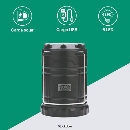 Lámpara camping solar y de pilas