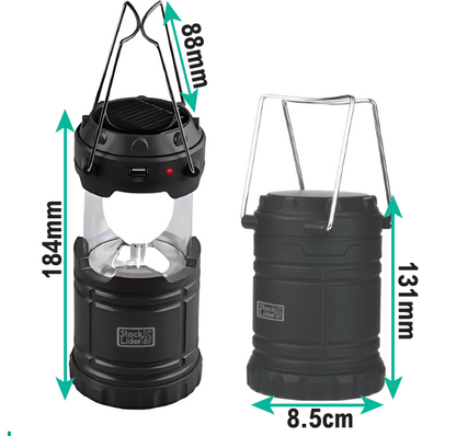 Lámpara camping solar y de pilas