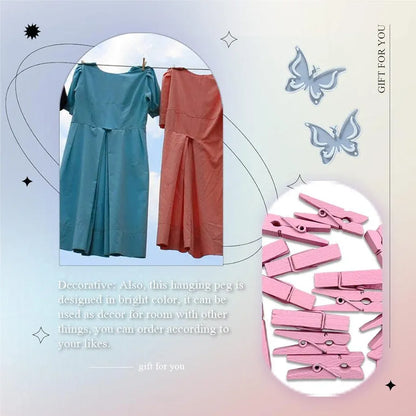 Pinzas madera rosa