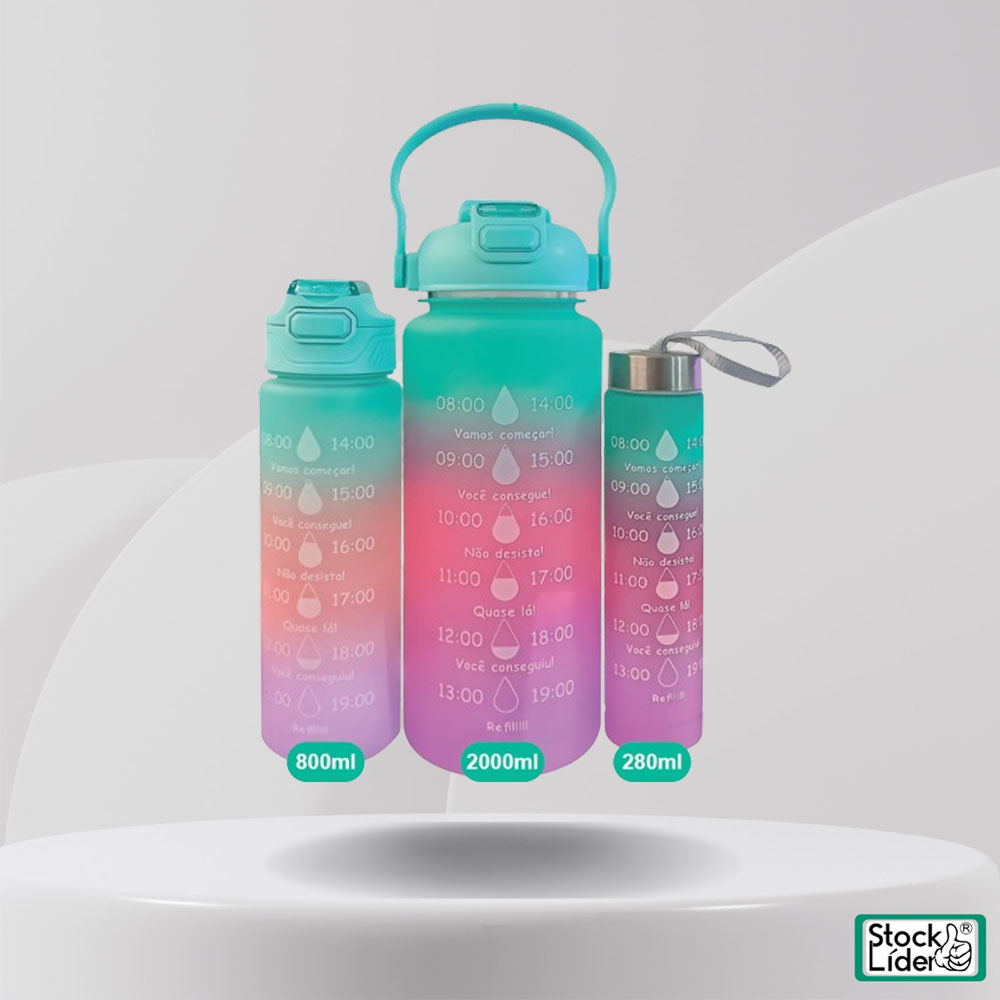 Pack 3 botellas deportivas redondas
