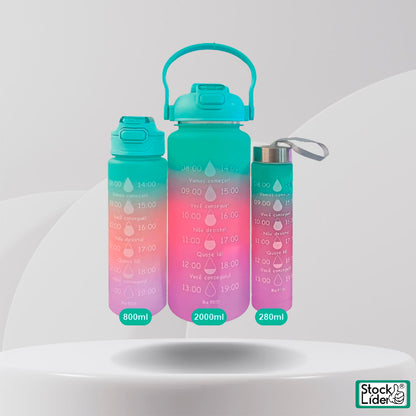 Pack 3 botellas deportivas redondas