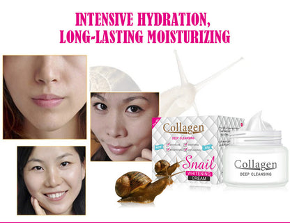 80 g de colágeno de caracol para crema facial hidratante de la piel antienvejecimiento blanqueador película protectora sábana facial cuidado de la piel