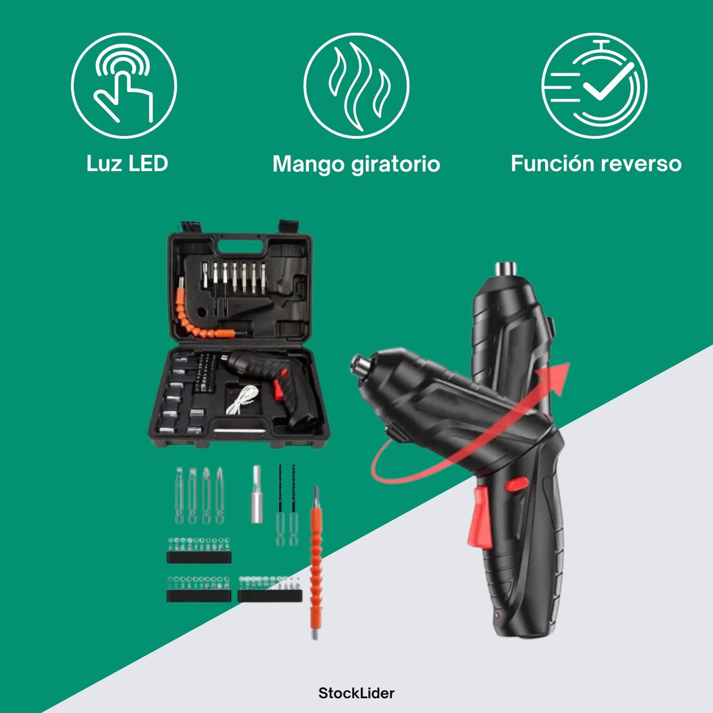 Destornillador eléctrico sin cables 47PCS